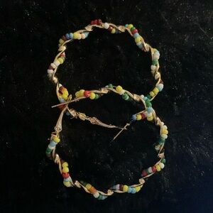Hoop Earrings Gold Multicolored